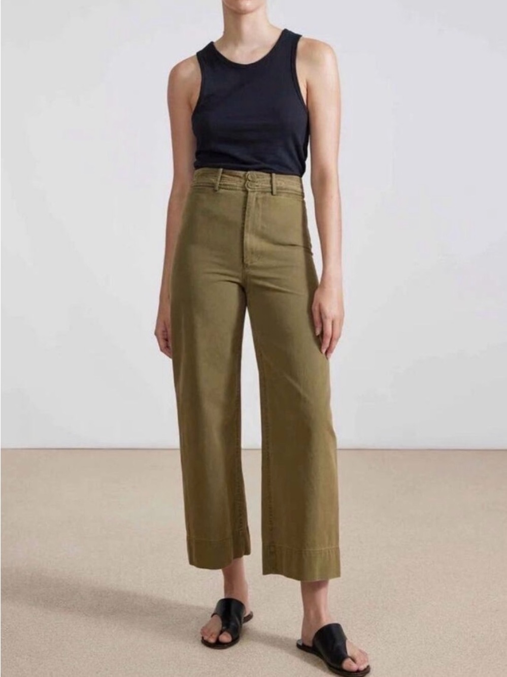 Apiece Apart Green Trouser Chino Wide Leg Pants Nautical Spring Size 4